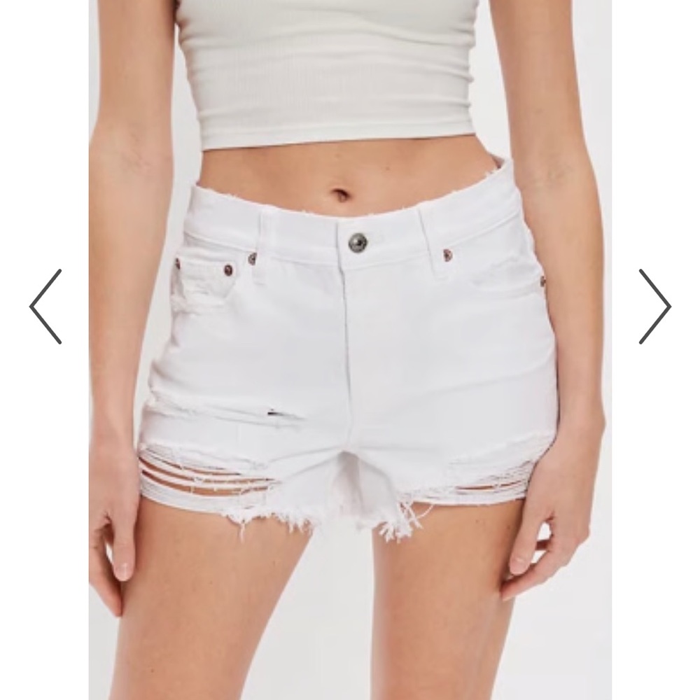 NWT American Eagle NextLevel Stretch HighRise White Denim Shorts Women’s Size 6